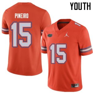 Youth Florida Gators #15 Eddy Pineiro NCAA Jordan Brand Orange Authentic Stitched College Football Jersey RPU8662KR